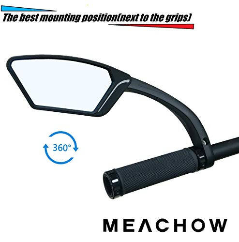 MEACHOW New Scratch Resistant Glass Lens,Handlebar Bike Mirror, Rotatable Safe Rearview Mirror, Bicycle Mirror,ME-002 - 3