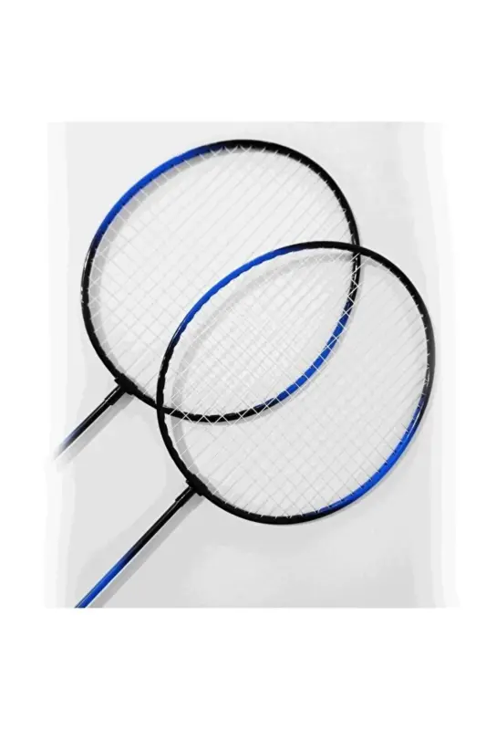 CKSpor Çantalı 2 Adet Badminton Raketi İle 3 Adet Badminton Topu Çantalı Badminton Seti-mavi - 4