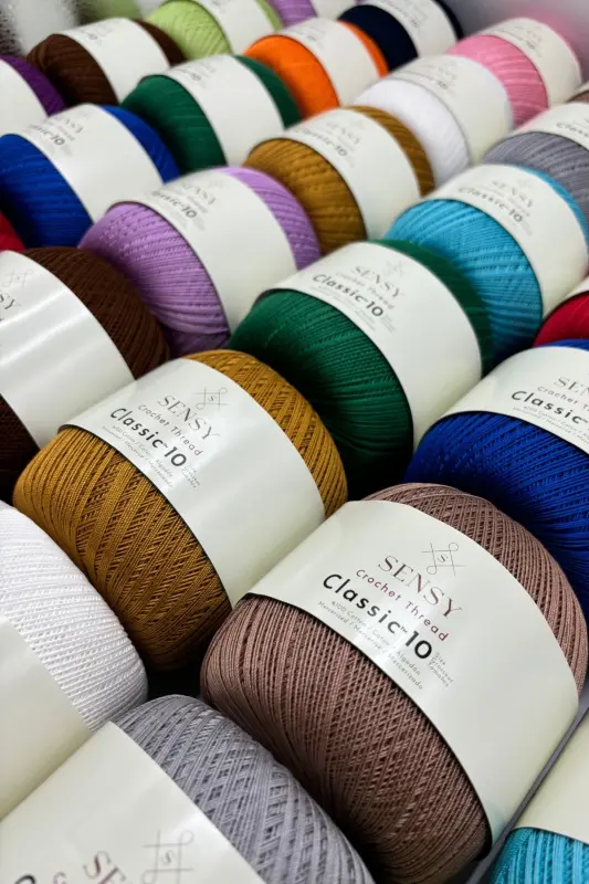 Classic 10 Crochet Thread 100% Mercerized Cotton Knitting Yarn, - SENSY