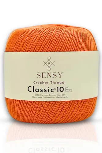 Classic 10 Crochet Thread 100% Mercerized Cotton Knitting Yarn, Lace Thread, Giza Egyptian Cotton Orange Thread-Orange 