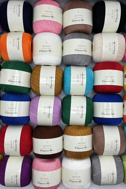 Classic 10 Crochet Thread 100% Mercerized Cotton Knitting Yarn, Lace Thread Giza Egyptian Cotton Red-Red - 7