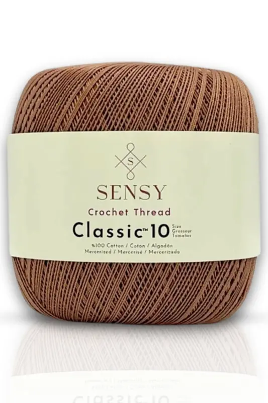 Classic 10 Crochet Thread 100% Mercerized Cotton Knitting Yarn, Lace Yarn Giza Egyptian Cotton Mink-Mink - 1