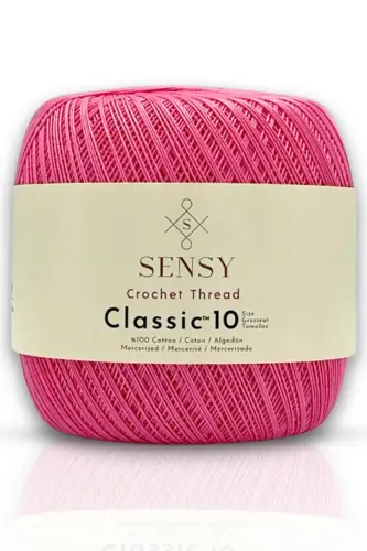 Classic 10 Crochet Thread 100% Mercerized Cotton Knitting Yarn, Lace Yarn, Giza Egyptian Cotton Pink Thread-Pink 