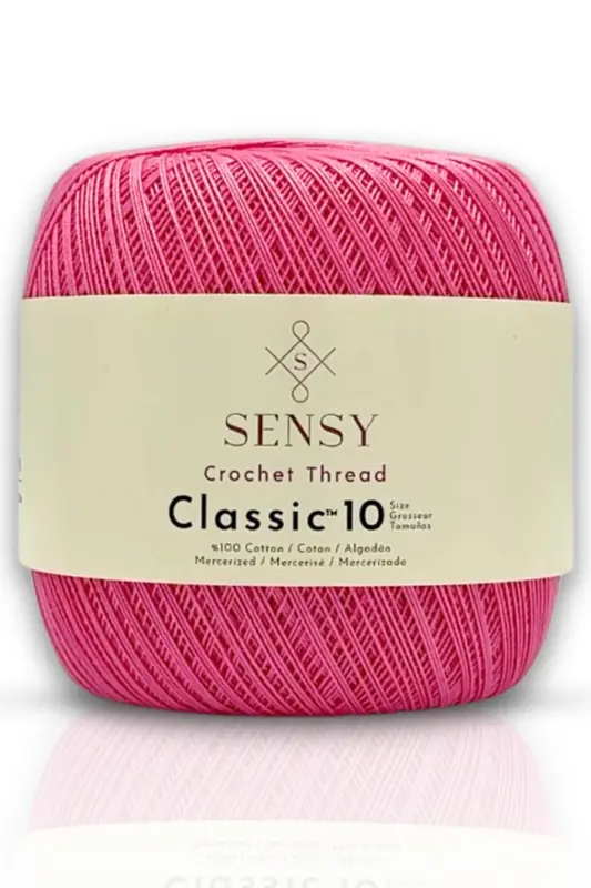 Classic 10 Crochet Thread 100% Mercerized Cotton Knitting Yarn, Lace Yarn, Giza Egyptian Cotton Pink Thread-Pink - SENSY