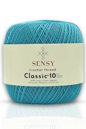 Classic 10 To‘qimachilik Ip 100% Merserlangan Paxta Triko Ipi, To‘r Ipi, Giza Misr Paxtasi Ochiq Moviy-Ochiq Moviy 