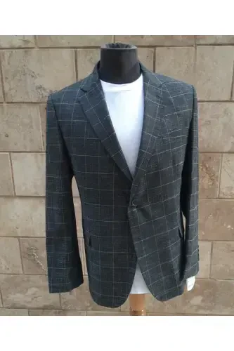 CLASSIC 2 BUTTON DOUBLE SLIT BLAZER JACKET-BLACK - 1