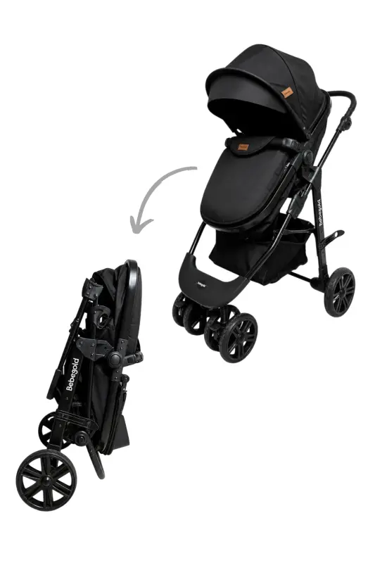 Classic Black Travel Sistem, Çift Yönlü, ( Seyahat Sistem ) Bebek Arabası Pusetsiz - FULL Siyah - 2