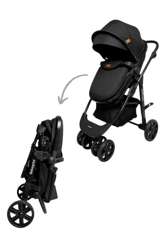 Classic Black Travel Sistem, Çift Yönlü, ( Seyahat Sistem ) Bebek Arabası Pusetsiz - FULL Siyah - BEBEGOLD (1)