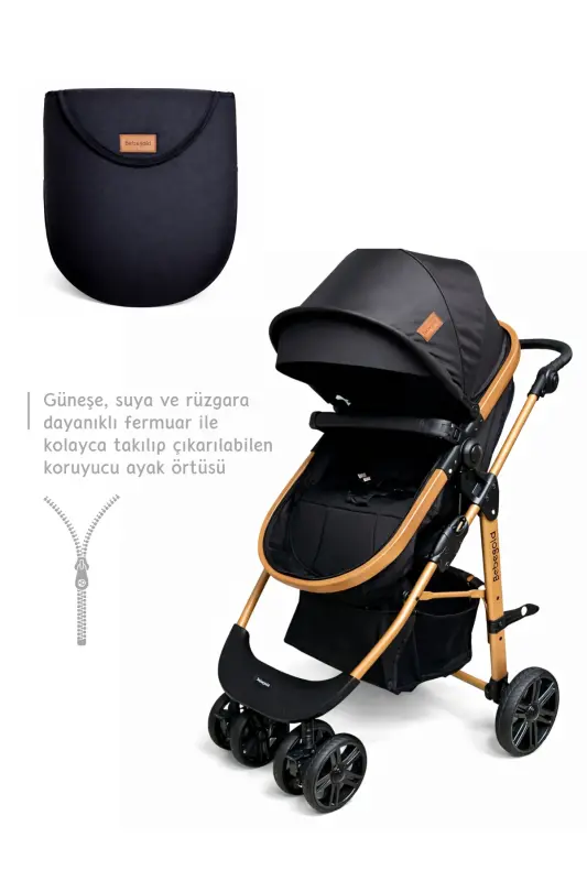 Classic Black Travel Sistem, Çift Yönlü, ( Seyahat Sistem ) Bebek Arabası Pusetsiz-Siyah - 4