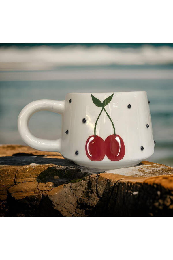 Classic Cherry Ceramic Cup Mug Double Coffee Cup - 17