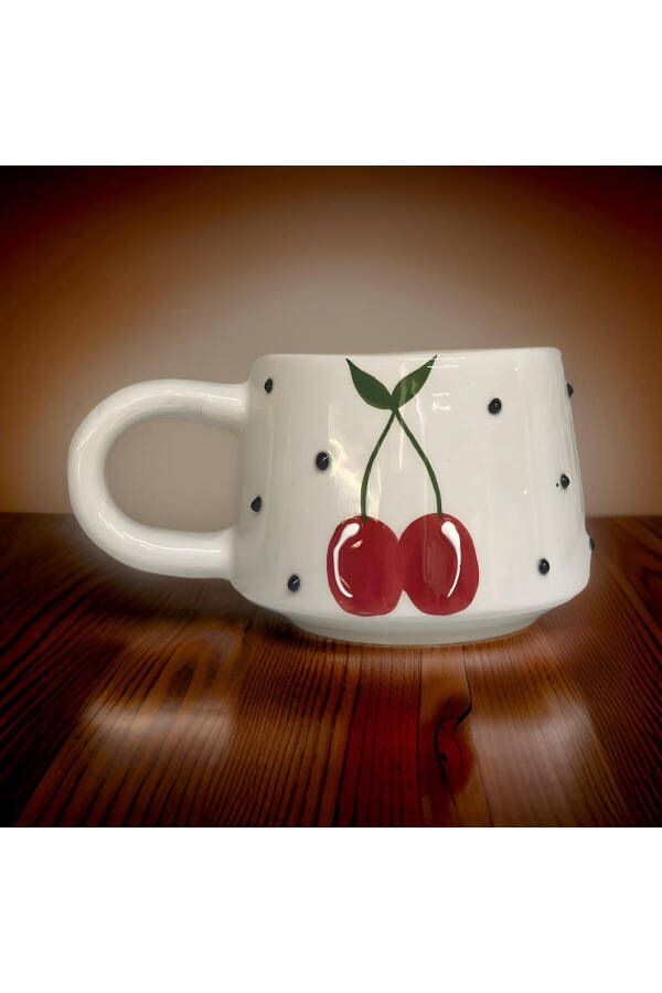 Classic Cherry Ceramic Cup Mug Double Coffee Cup - 20