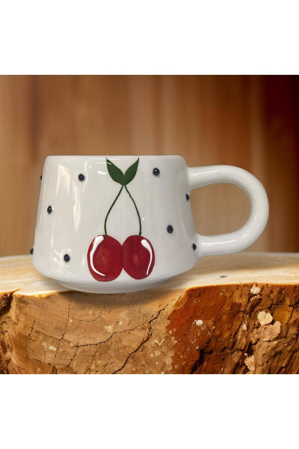 Classic Cherry Ceramic Cup Mug Double Coffee Cup - 23