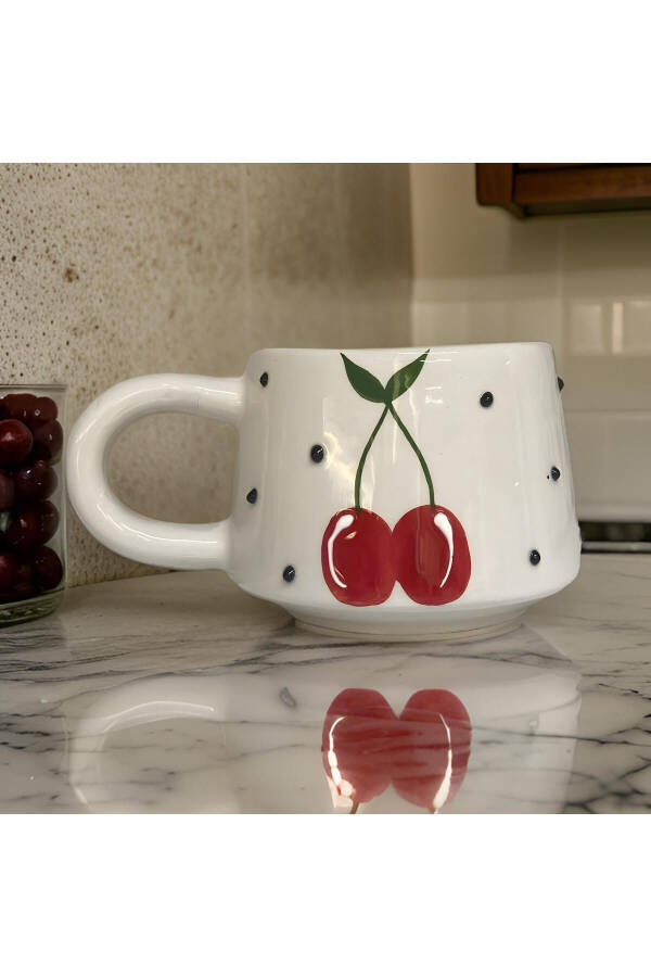 Classic Cherry Ceramic Cup Mug Double Coffee Cup - 10