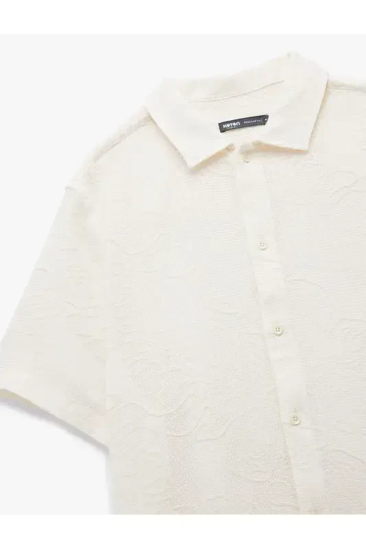 Classic Collar Cotton Regular Fit Palm Embroidered K - 2
