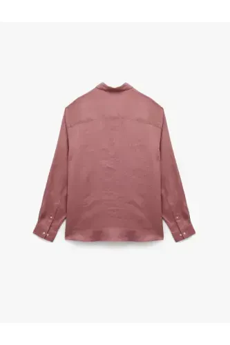 Classic Collar Regular Fit Long Sleeve Linen Shirt-Gü - 5