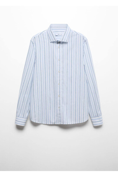 Classic Cut Cotton Linen Rustic Striped Shirt - 3