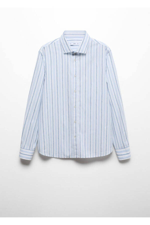 Classic Cut Cotton Linen Rustic Striped Shirt - 3