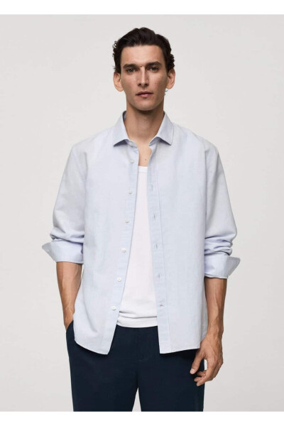 Classic Cut Linen Shirt - MANGO MAN