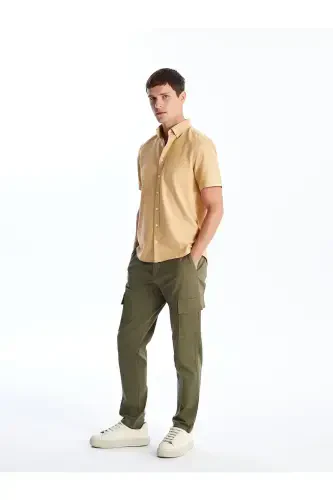 Classic Dar Kalıp Gabardin Erkek Chino Pantolon-KHAKİ - LC WAIKIKI (1)