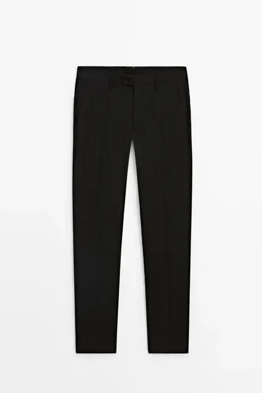 Classic fit, 100% wool trousers. - 5