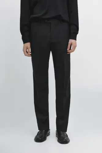 Classic fit, 100% wool trousers. - 6