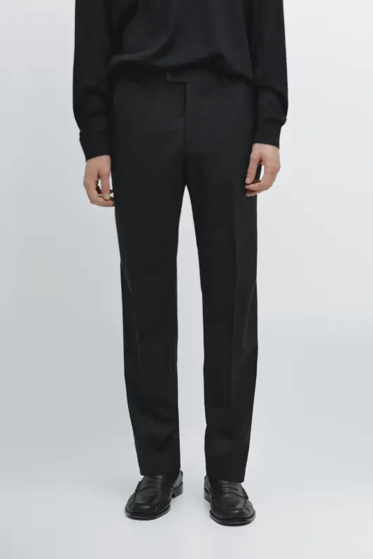 Classic fit, 100% wool trousers. - 6