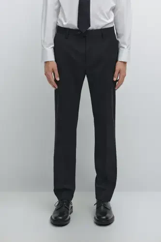 Classic fit, 100% wool trousers. - MASSIMO DUTTI (1)