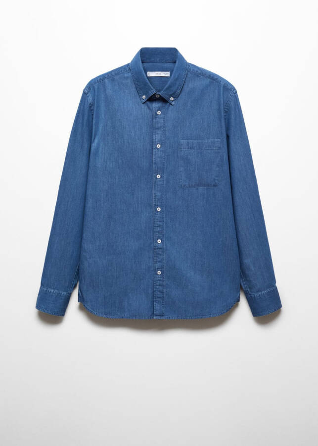 Classic fit chambray cotton shirt - 22