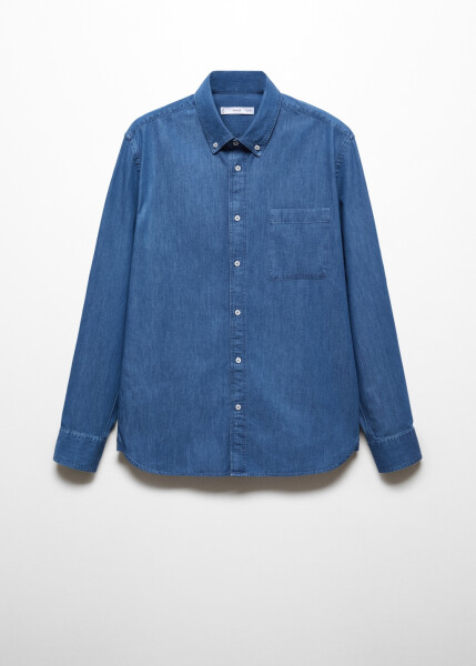 Classic fit chambray cotton shirt - 11