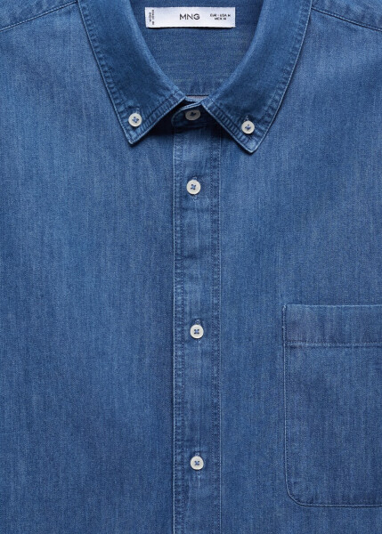 Classic fit chambray cotton shirt - 14