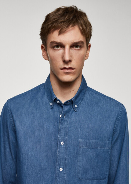 Classic fit chambray cotton shirt - 18