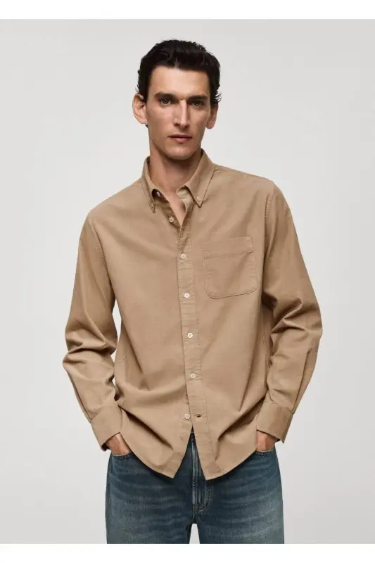 Classic fit micro-corduroy shirt - 1