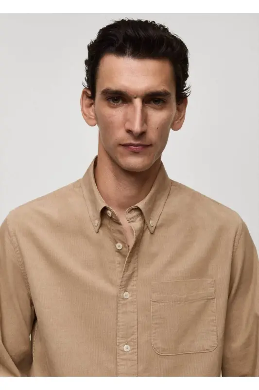 Classic fit micro-corduroy shirt - 6