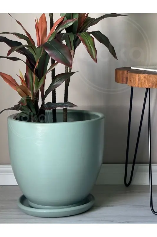 Classic Flowerpot with Saucer 30cmx30cm Mint Green - Mint Color - 3