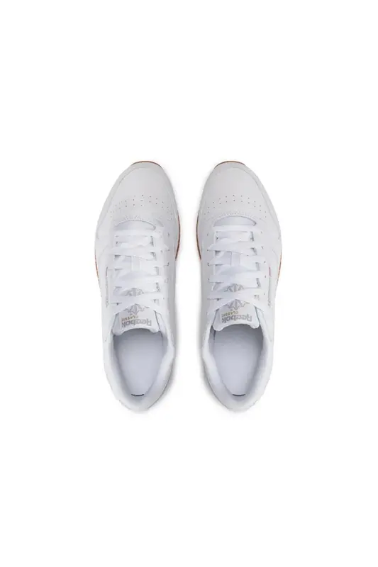 Classic Leather Unisex White Sneaker-White - 3