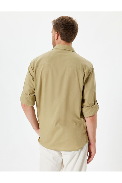 Classic Long Sleeve Button-Down Cotton Shirt with Cuff Detail - 22