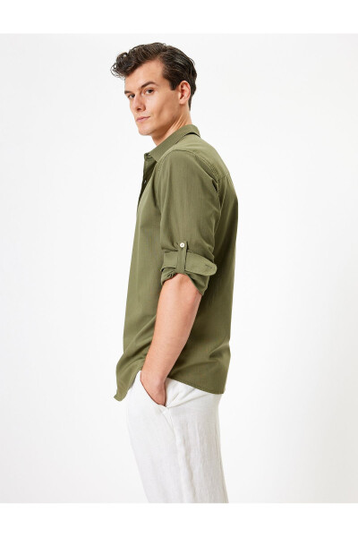 Classic Long-Sleeved Button-Down Cotton Shirt with Cuff Details - 19