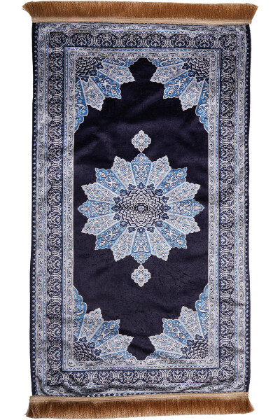 Classic patterned, digitally printed, fabric base prayer rug. - 2