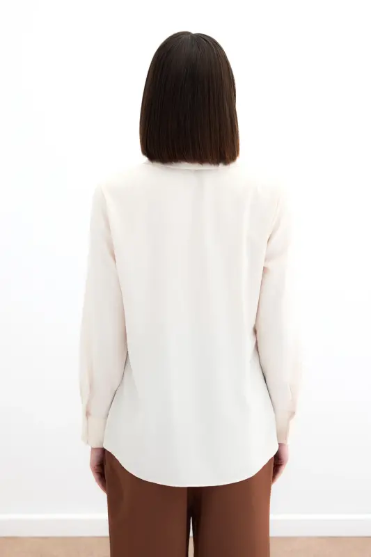 Classic Plain Shirt - Beige-BEIGE - 7