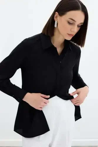 Classic Plain Shirt - Black - 3