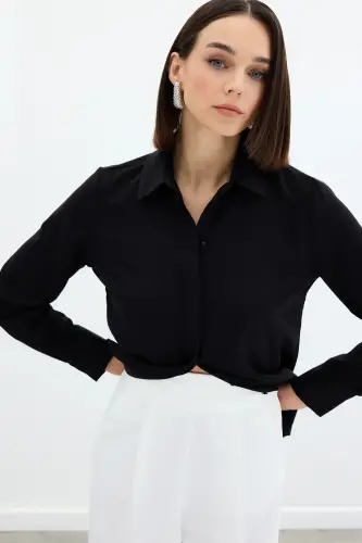 Classic Plain Shirt - Black - 5