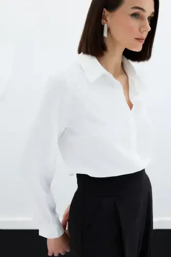 Classic Plain Shirt - Ecru - 6