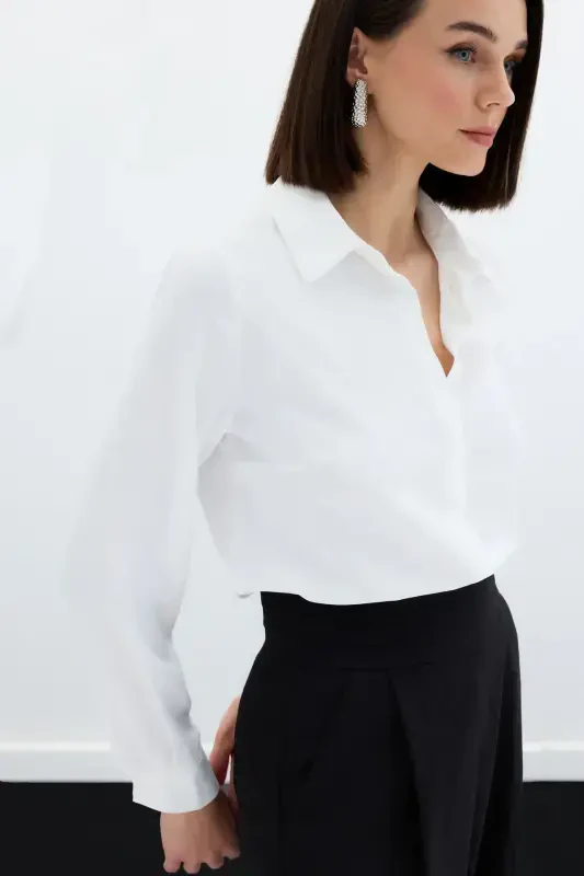 Classic Plain Shirt - Ecru - 6