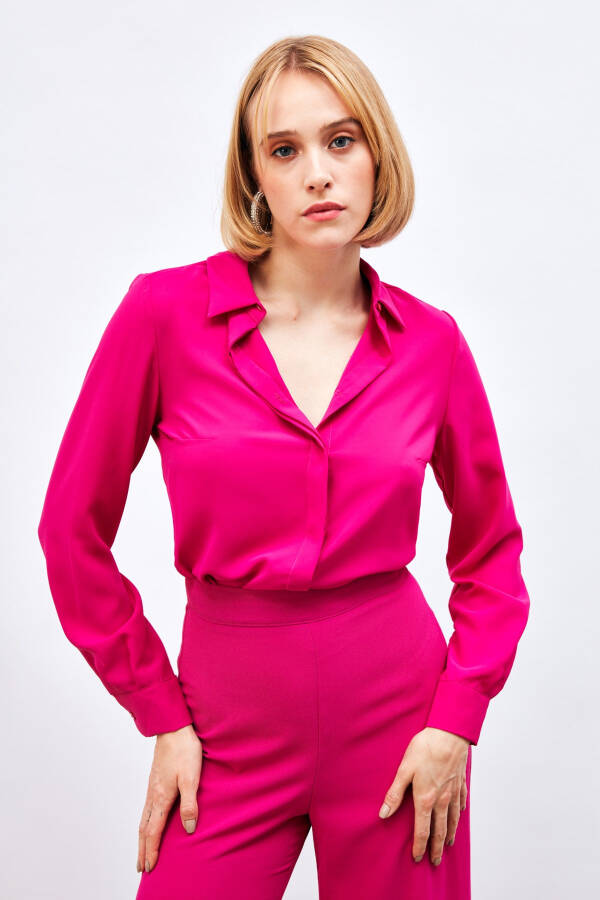 Classic Plain Shirt - Fuchsia - 12