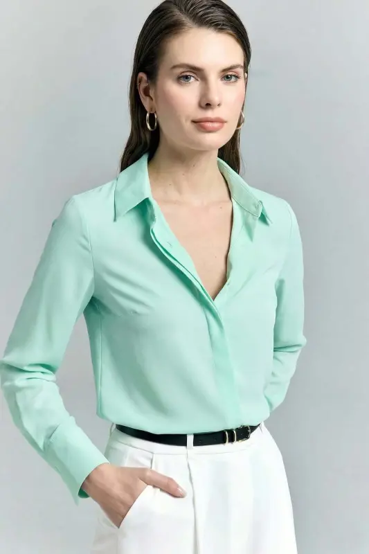 Classic Plain Shirt - Mint - Mint - 2