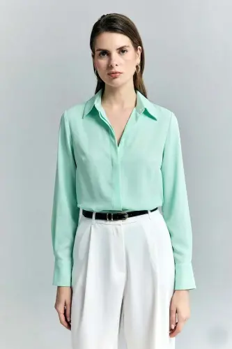 Classic Plain Shirt - Mint - Mint - 3