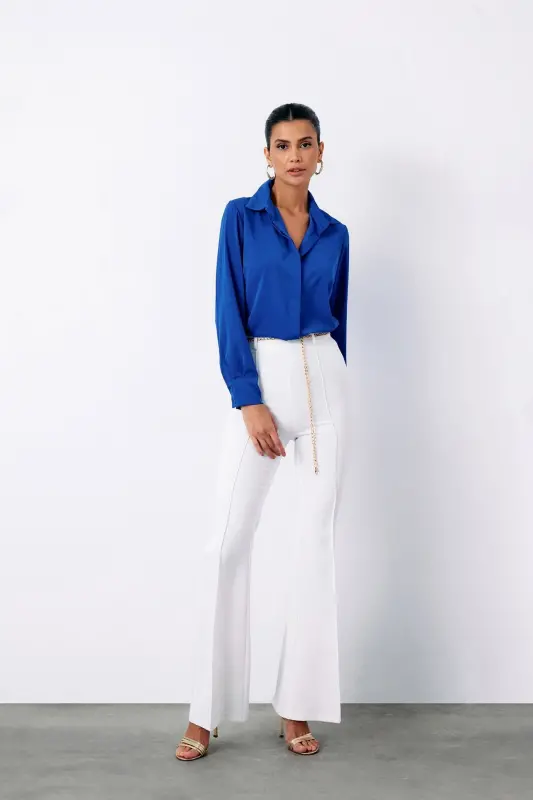 Classic Plain Shirt - Sax Blue - SAX BLUE - 5