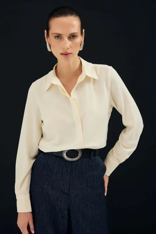 Classic Plain Shirt - Yellow - Yellow - 2