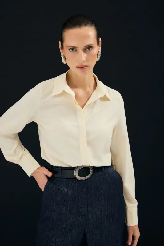Classic Plain Shirt - Yellow - Yellow - 6