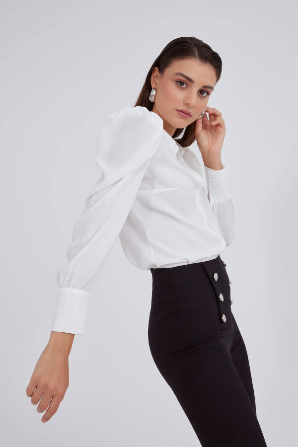 Classic Pleated Shirt - Ecru - 7